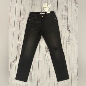 NEW Zara Womens Size 2 Black Relaxed Distressed Low Rise Ankle Length Skinny NWT